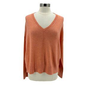 NEW Kerisma Womens S/M Sweater Wagner Sweater Calm Coral V-Neck Relaxed Fit